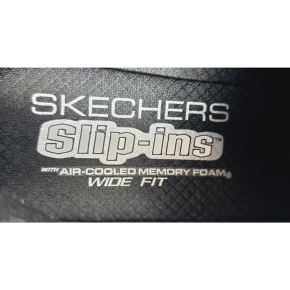 Skechers Slip-Ins, Air-Cooled Memory Foam Comfort, Black/Gray Size 9 Wide Fit - Picture 8 of 12